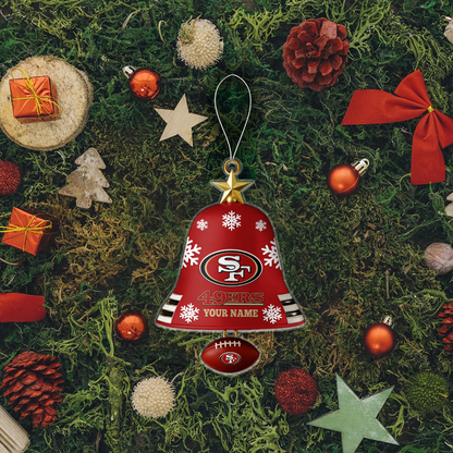 SF x NFL Christmas Bell Ornament Custom Any Name DatND DVT