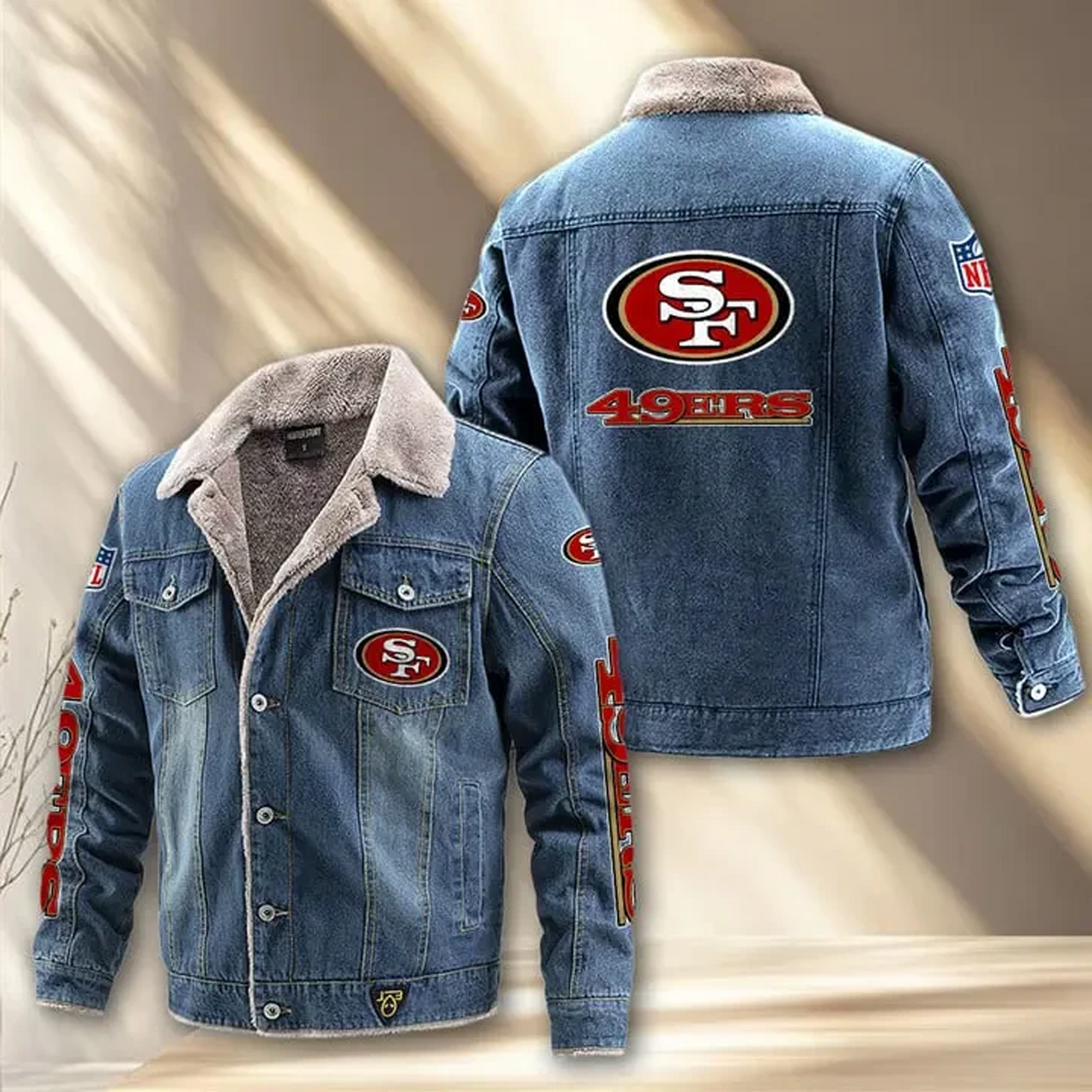 SF x NFL Fleece Lined Denim Jacket DatND DVT