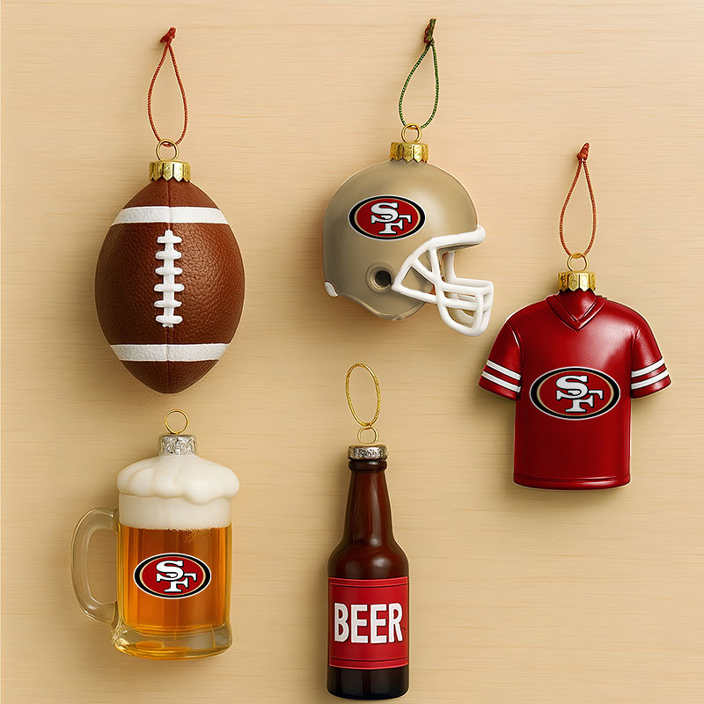 SF x NFL Football Combo Set 5 Acrylic Ornament For Home Decor DatND DVT