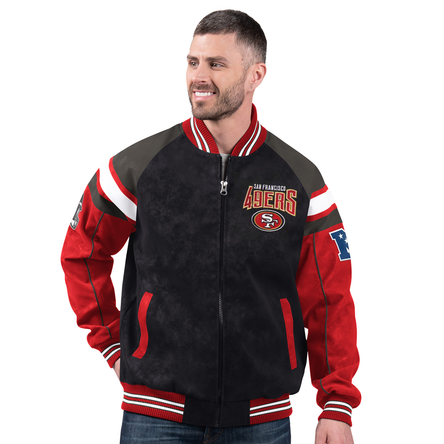 SF x NFL Officially Licensed Faux Suede Jacket DATND TANTD