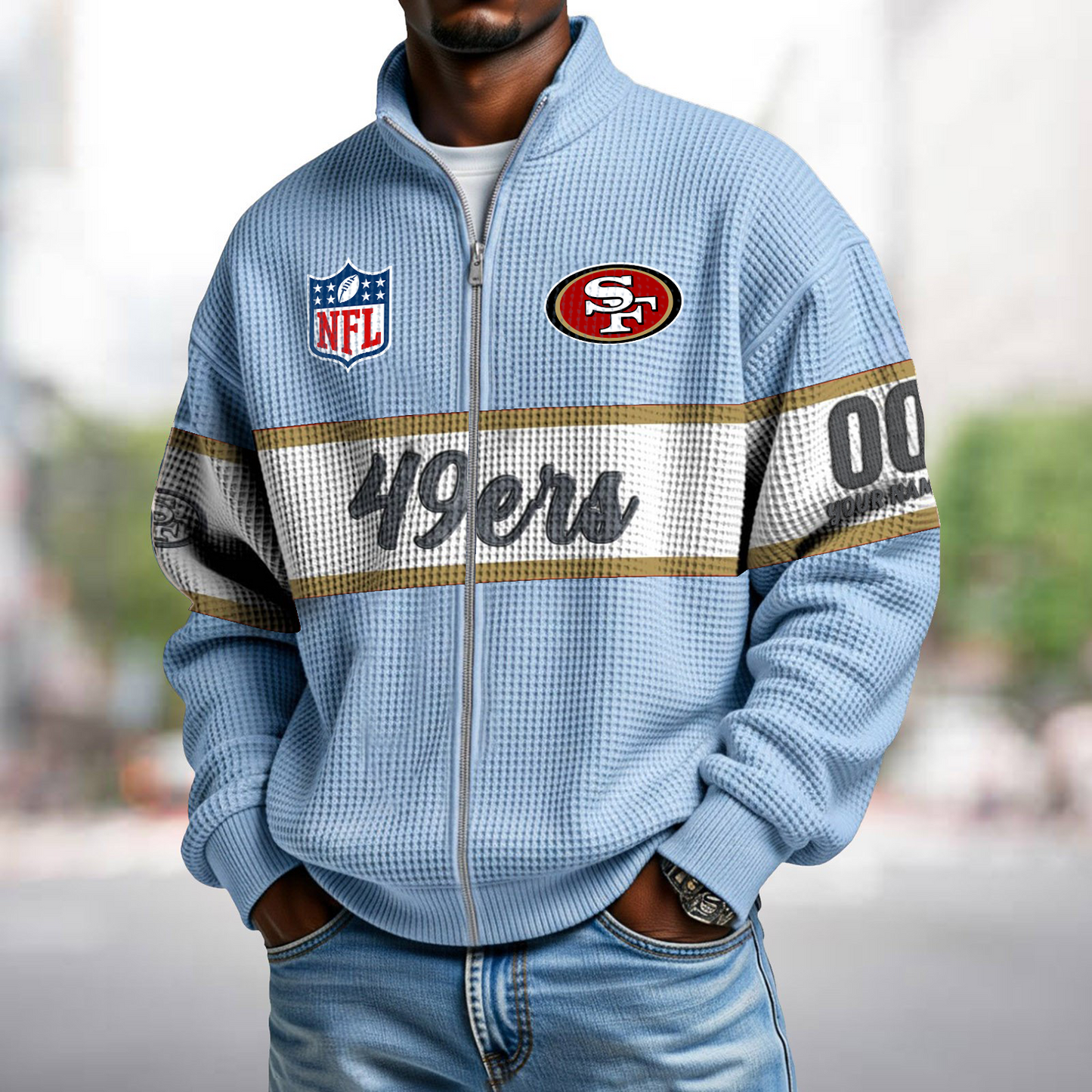 SF x NFL Waffle Zip-Up Sweatshirt DATND TANTD