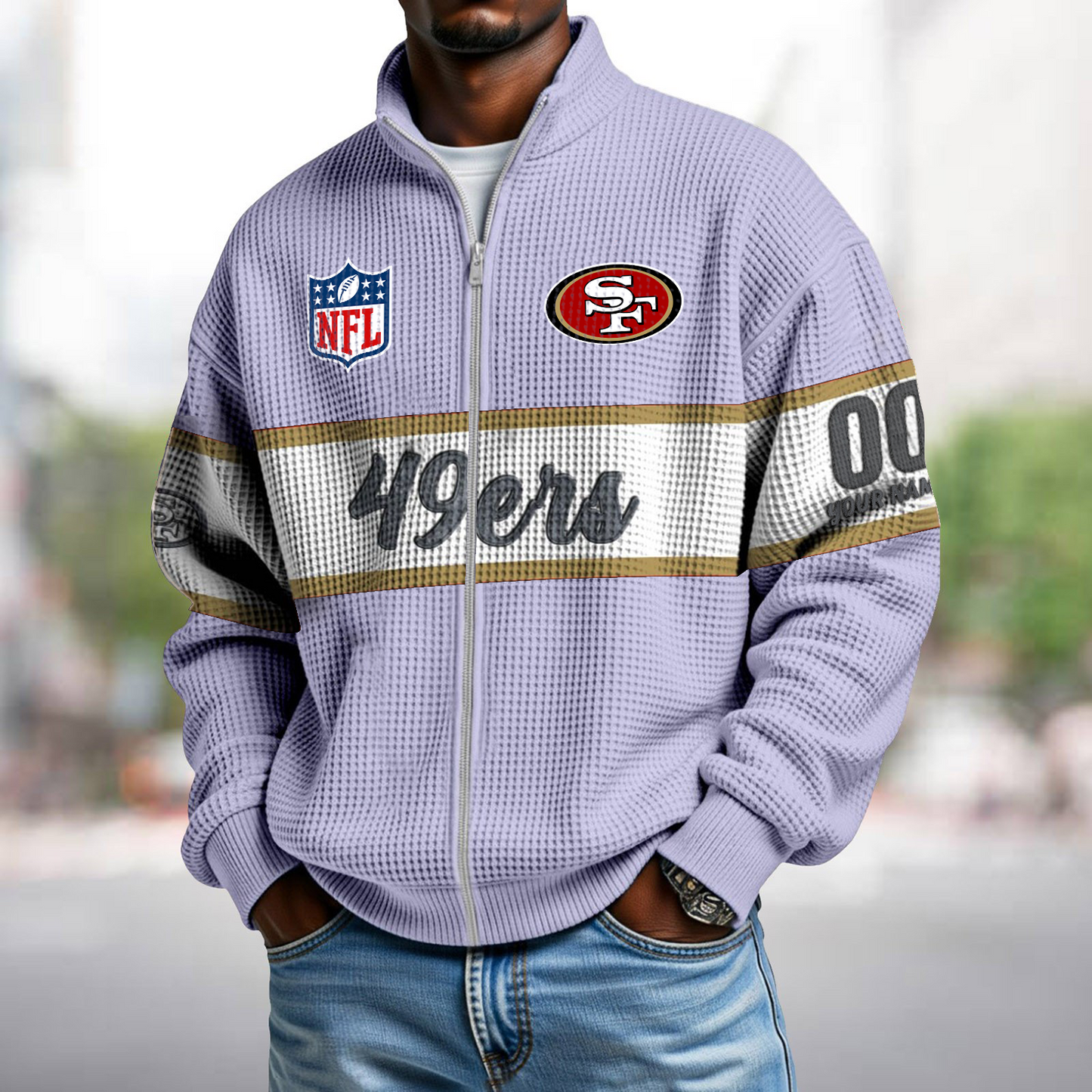 SF x NFL Waffle Zip-Up Sweatshirt DATND TANTD