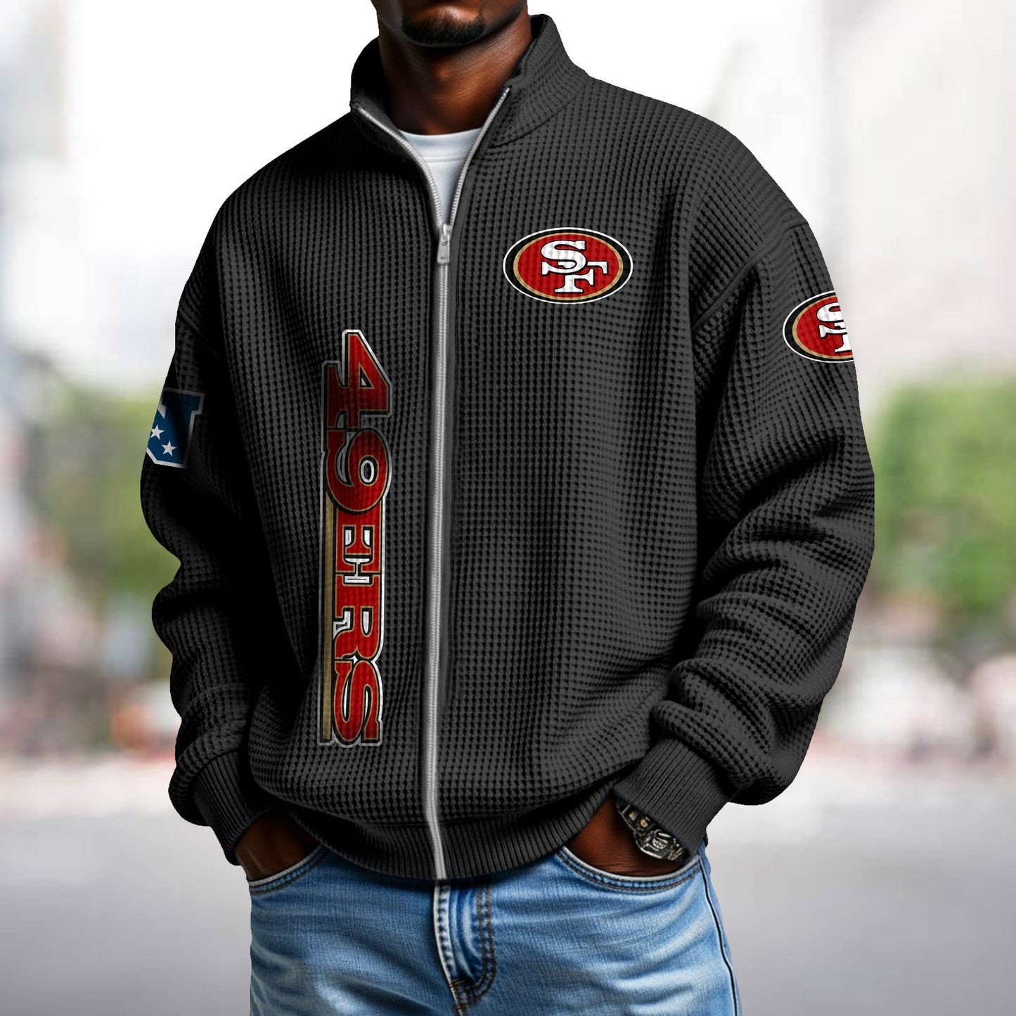 SF x NFL Waffle Zip-Up Sweatshirt DATND TANTD
