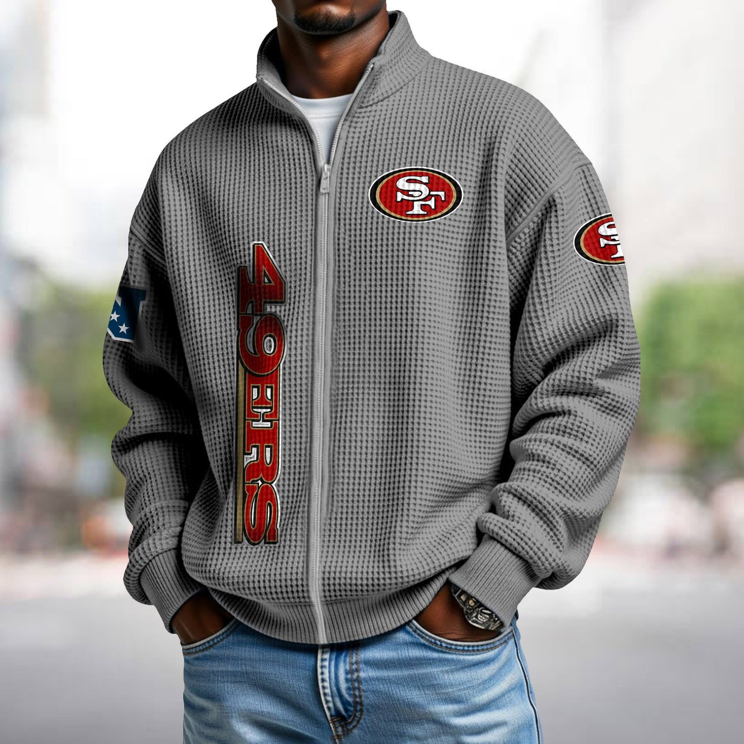 SF x NFL Waffle Zip-Up Sweatshirt DATND TANTD
