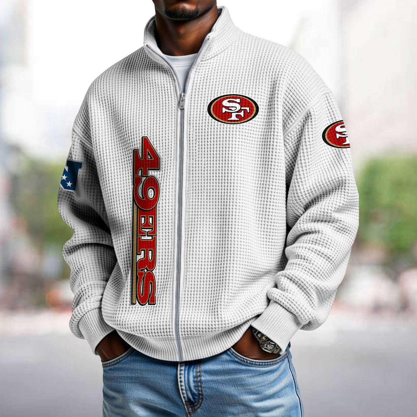 SF x NFL Waffle Zip-Up Sweatshirt DATND TANTD