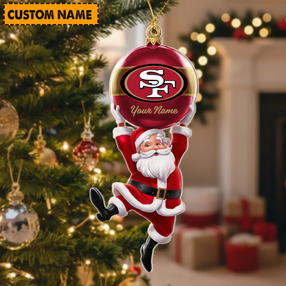 SF x Personalized NFL Acrylic Ornament Christmas DATND TANTD