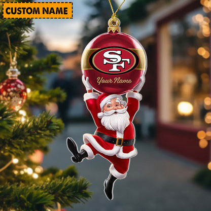 SF x Personalized NFL Acrylic Ornament Christmas DATND TANTD