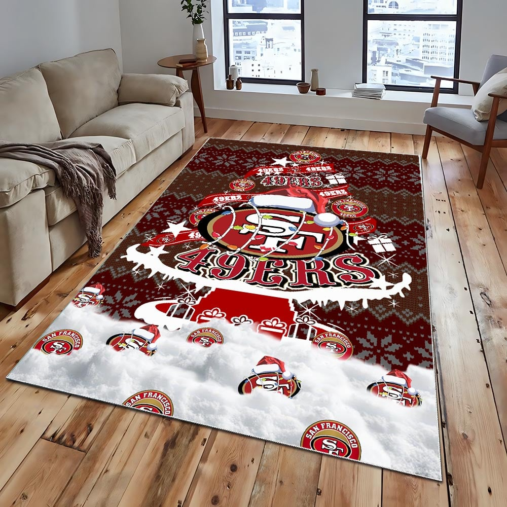 SF49 NFL Chrismas Carpet Rug DDT NTL