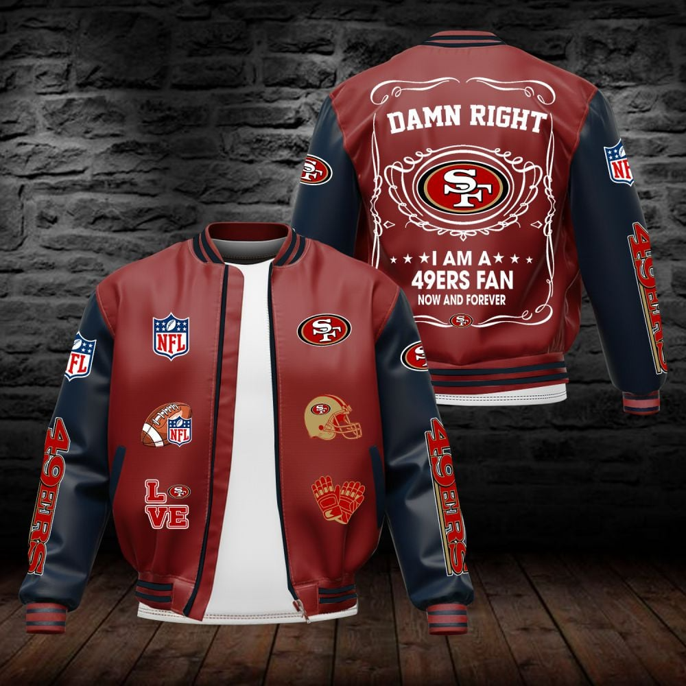 SF49 NFL Premium Leather Bomber Jacket DDT HLPHUONG