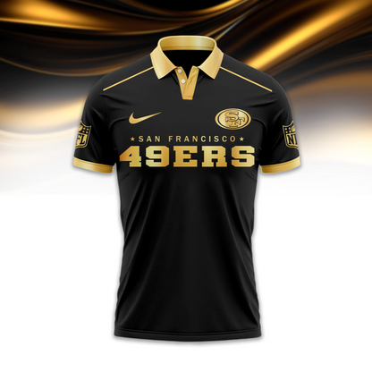 SF49 Premium NFL Black And Gold Custom Polo DDT CTND
