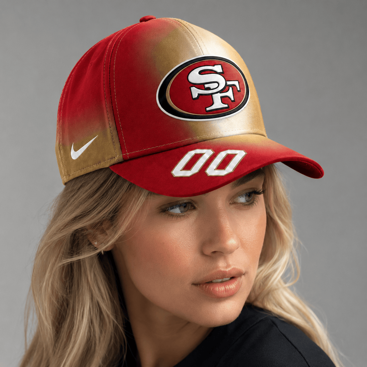 SF49 Premium NFL Custom Name Number Athletic Cap
