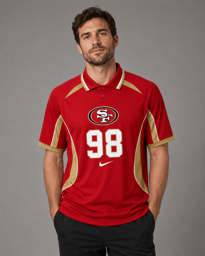 SF49 Premium NFL Custom Number Sports Style Polo Shirt