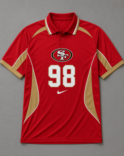 SF49 Premium NFL Custom Number Sports Style Polo Shirt
