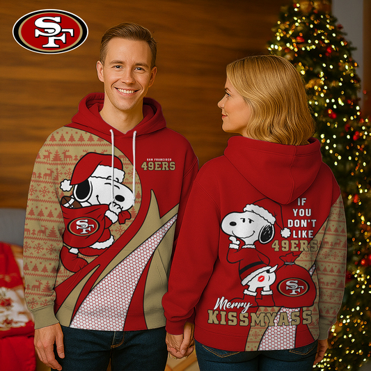 SF49 Premium NFL Funny Christmas Snoopy 3D Hoodie DDT NTL