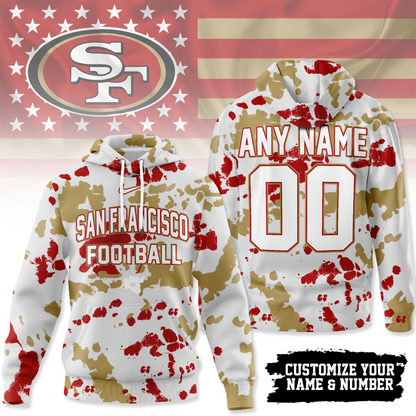 SF49 Premium NFL Gridiron Splash Personalized Hoodie DDT CTND
