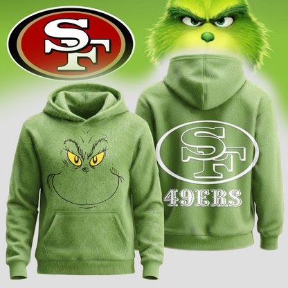 SF49 Premium NFL Grinch Christmas Hoodie DDT CTND