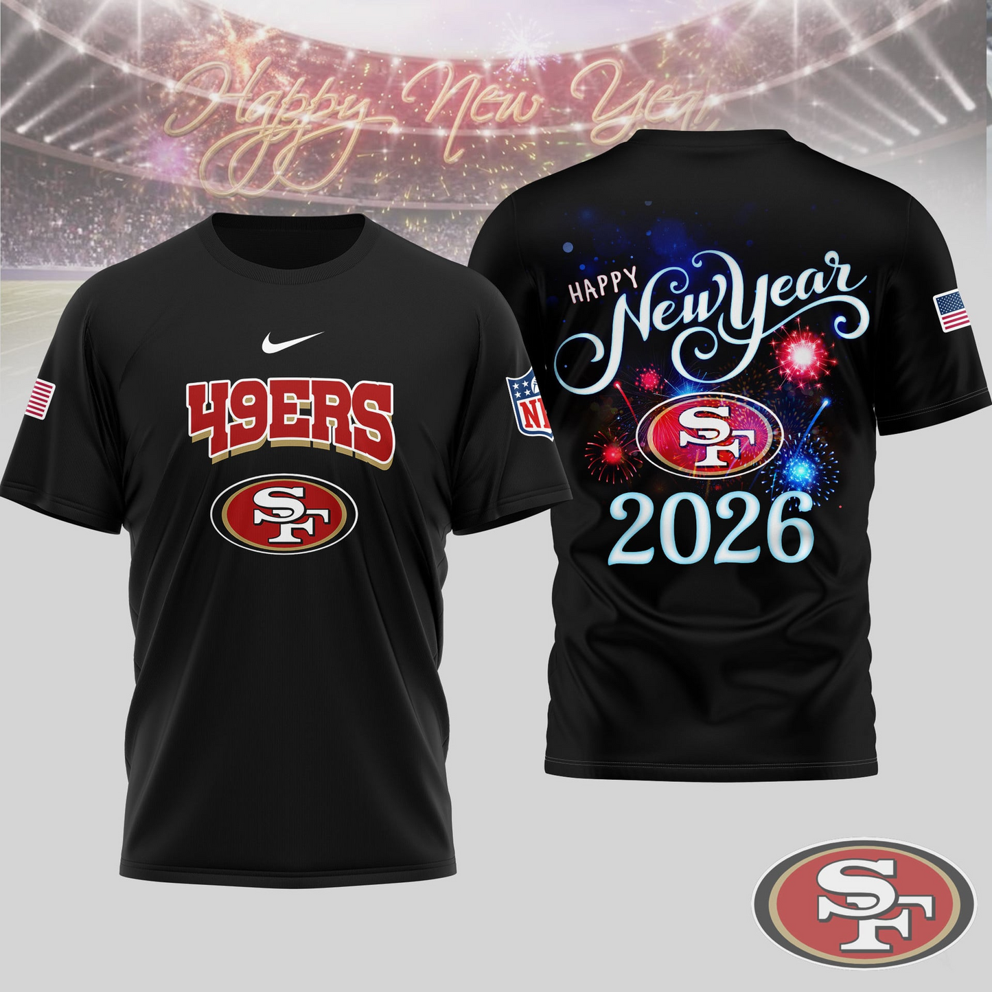 SF49 Premium NFL Happy New Year 2026 3D Shirt DDT 291125 NTL 1