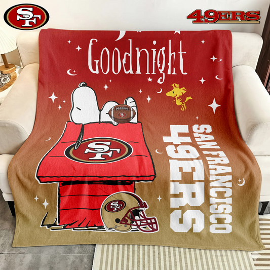 SF49 Premium NFL Snoopy Fan Blanket DDT NTL