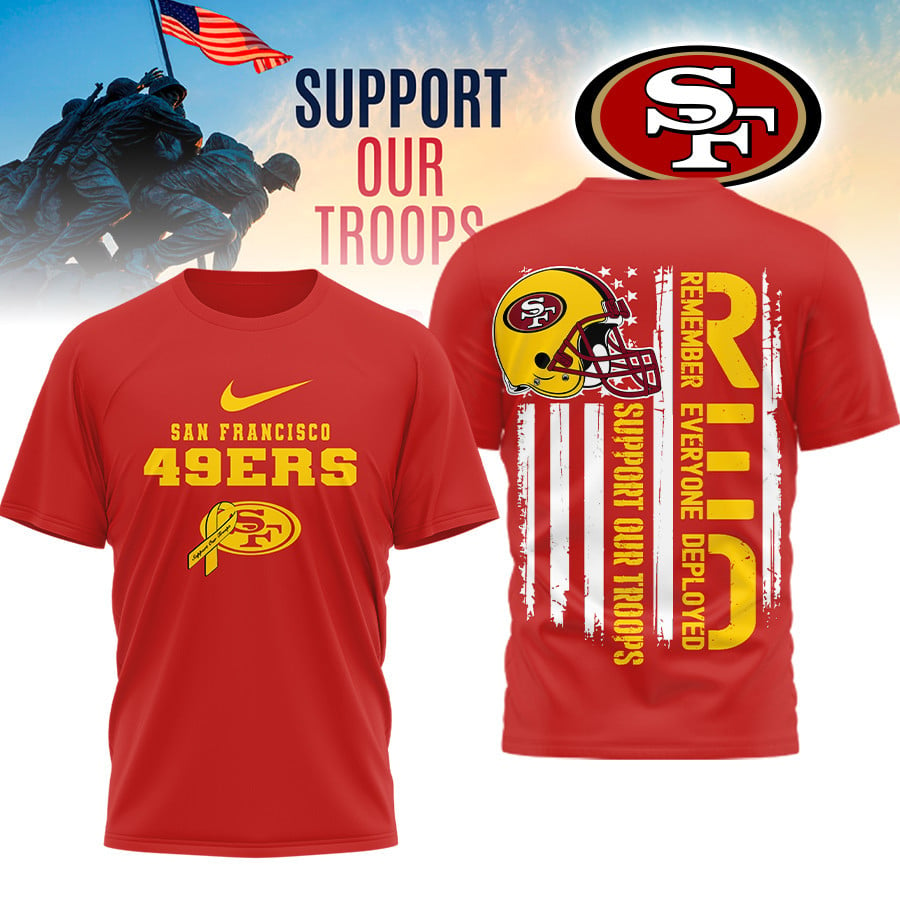 SF49 Premium NFL Support Our Troops T-shirt DDT 101125 HLPHUONG