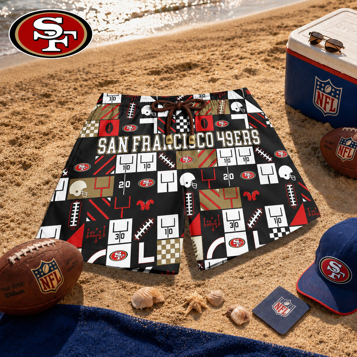 SF49 x NFL Luxury Beach Shorts 180626
