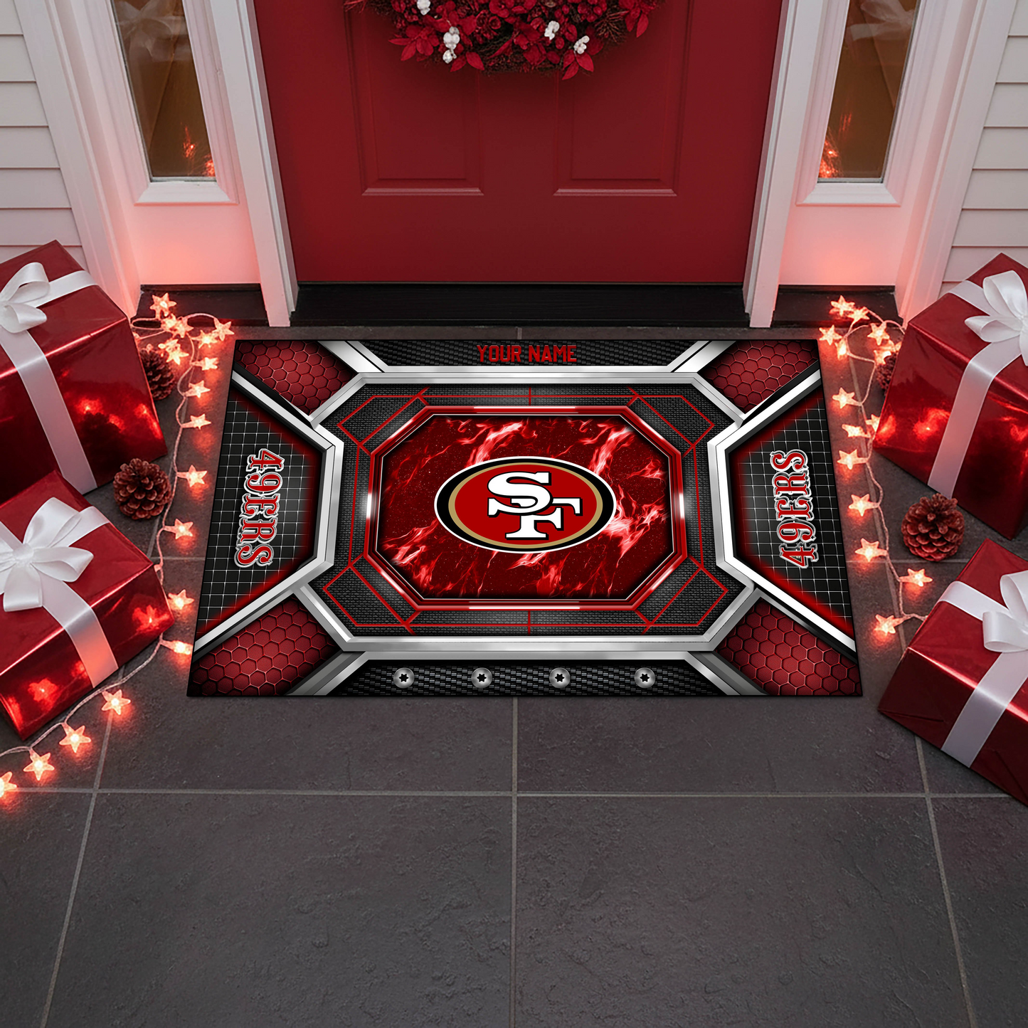 SF49 x NFL Personalized Sport Doormat, Gifts For Christmas DDT NTL