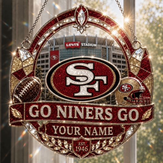 SF49 x NFL Premium Suncatcher Luxury Personalized Gift For Fan