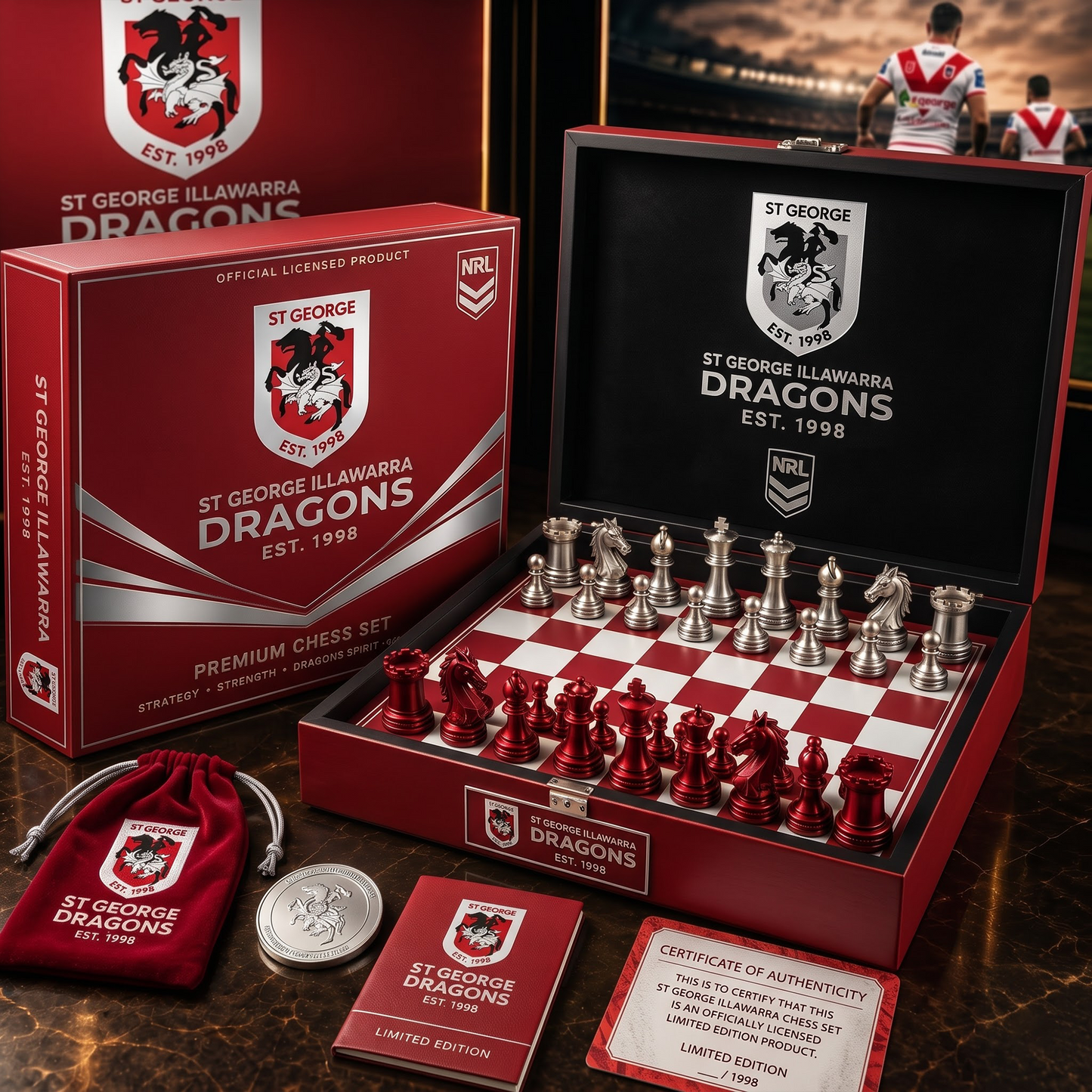 SGI X PREMIUM NRL CHAMPIONS CHESS SET – LIMITED COLLECTOR EDITION