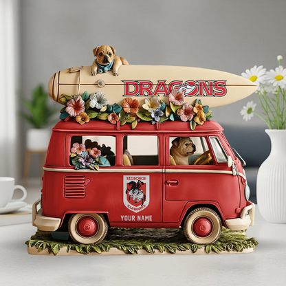 SID x NRL Funny Dog Driving Summer Car Acrylic Block Plaque Custom Name Gifts DDT CTND