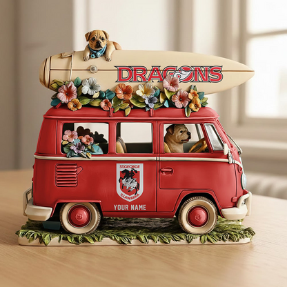SID x NRL Funny Dog Driving Summer Car Acrylic Block Plaque Custom Name Gifts DDT CTND