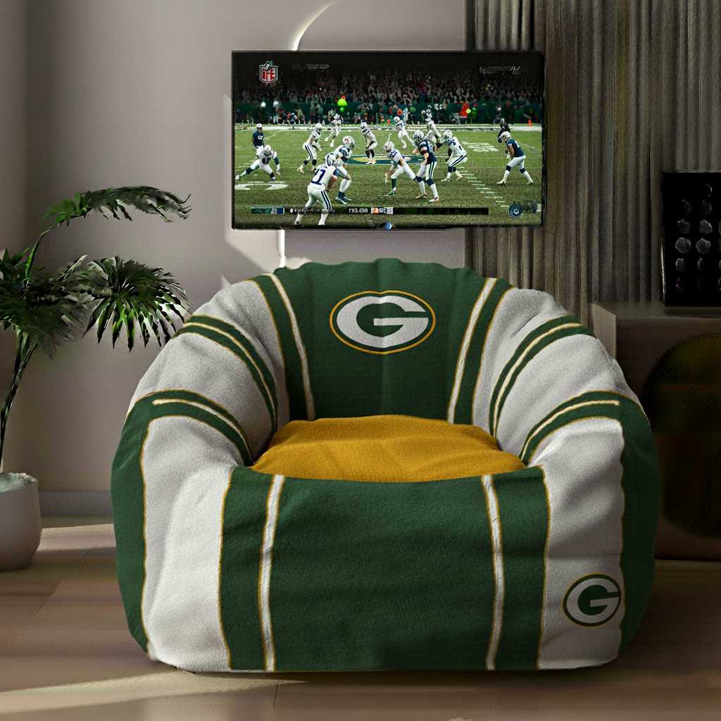 SIGNATURE NFL X GB  Team Lazy Sofa Chair Ultimate Game Day Lounger for True Fans NDT TDT 3010