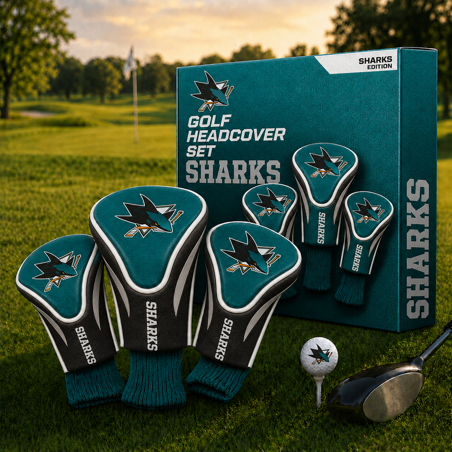 SJS Team Golf NHL 3-Pack Contour Sock Headcovers