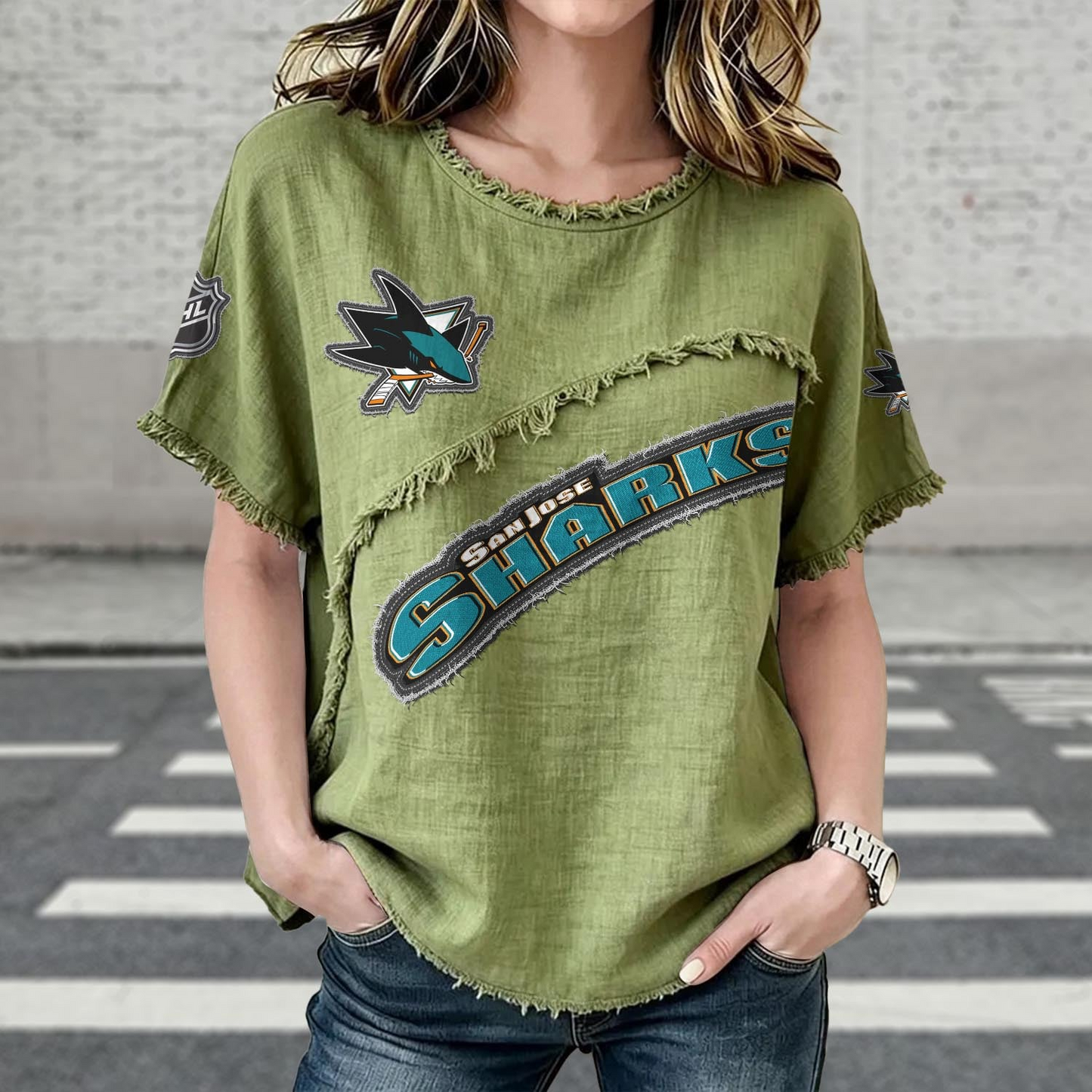 SJS x NHL Womenƒ??s Vintage O-Neck 2905 DatND DVT