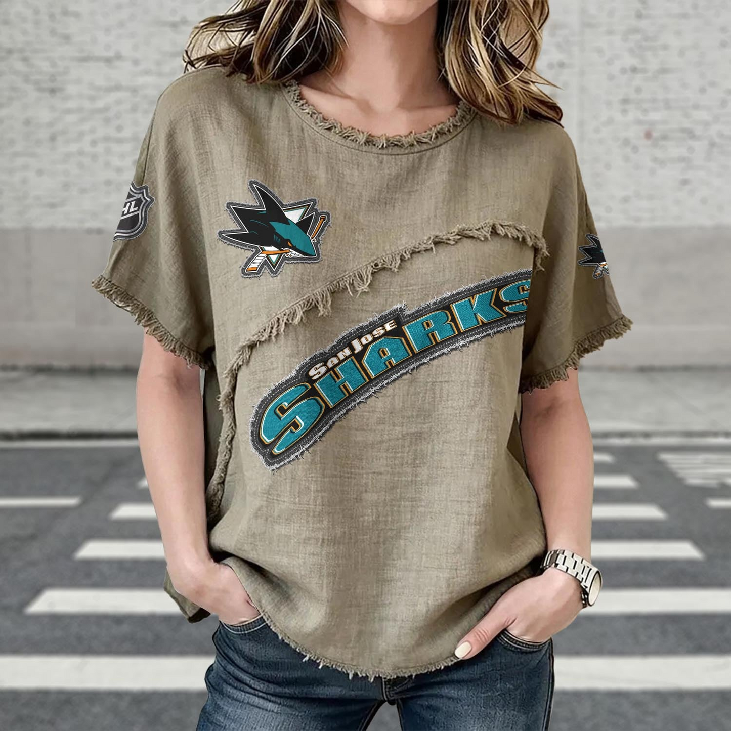 SJS x NHL Womenƒ??s Vintage O-Neck 2905 DatND DVT
