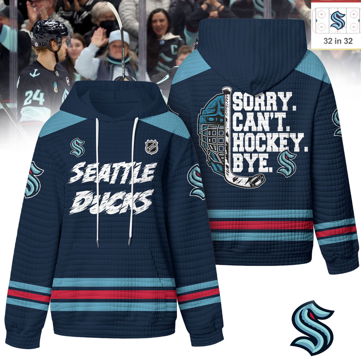 SK Premium NHL Sorry Busy Hockey Waffle Hoodie DDT NTL