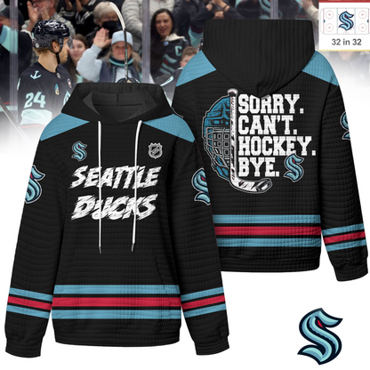 SK Premium NHL Sorry Busy Hockey Waffle Hoodie DDT NTL