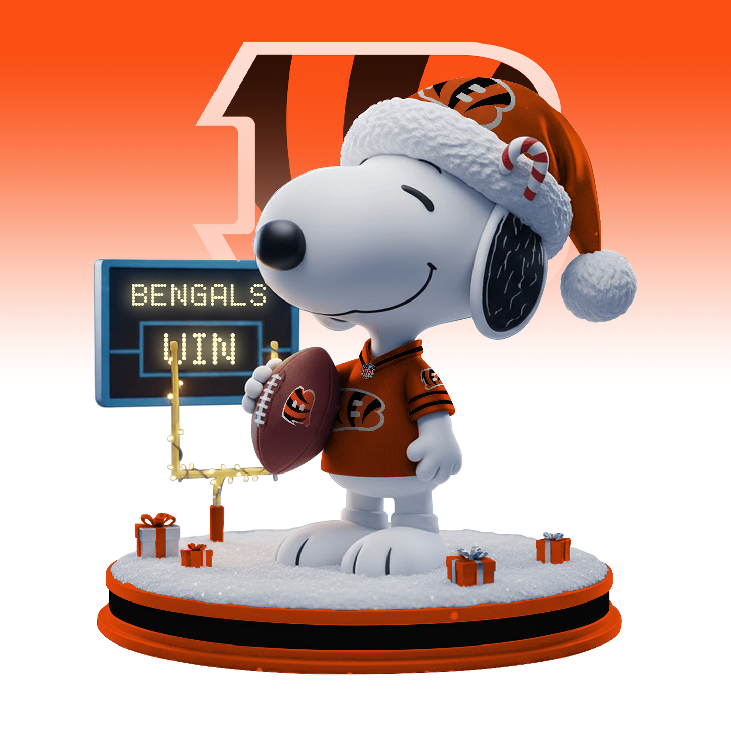 SNP x CIN NFL Christmas Acrylic Model