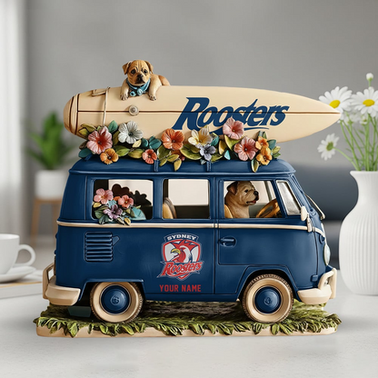 SR x NRL Funny Dog Driving Summer Car Acrylic Block Plaque Custom Name Gifts DDT CTND