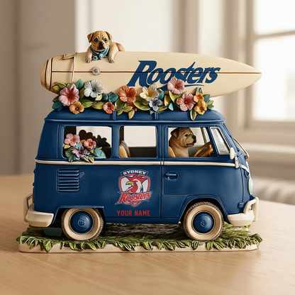 SR x NRL Funny Dog Driving Summer Car Acrylic Block Plaque Custom Name Gifts DDT CTND