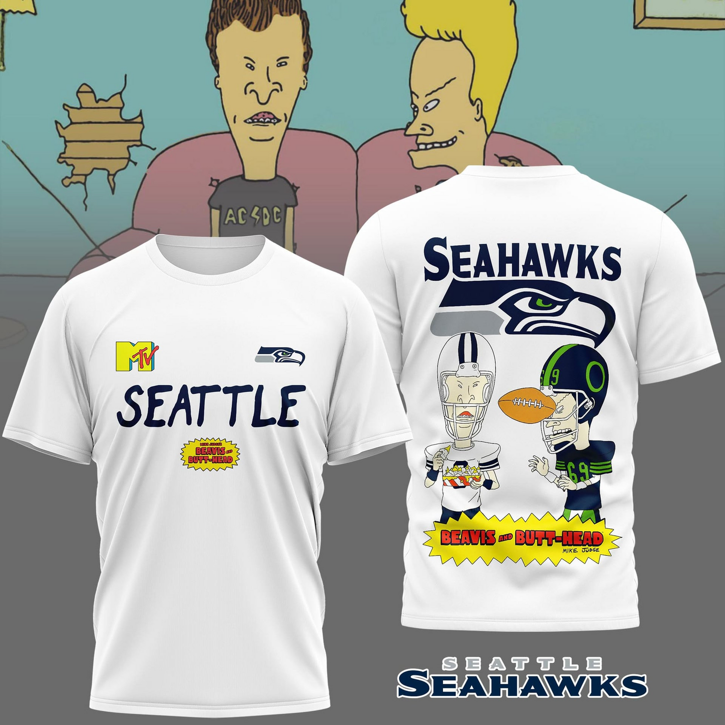 SS Premium NFL Funny Beavis and Butt-Head Shirt DDT NTL