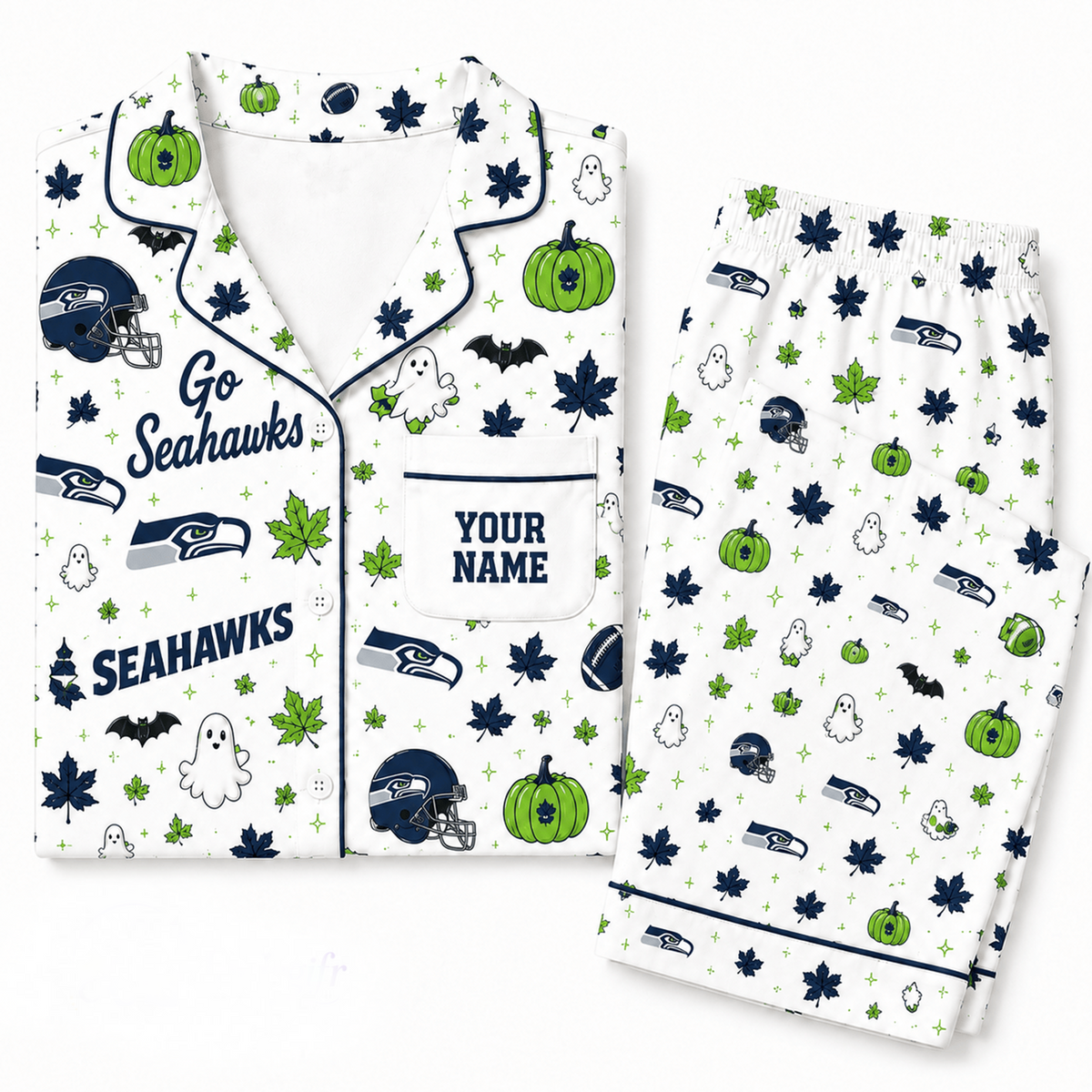 SS x NFL Halloween Personalized Set Long Pajamas
