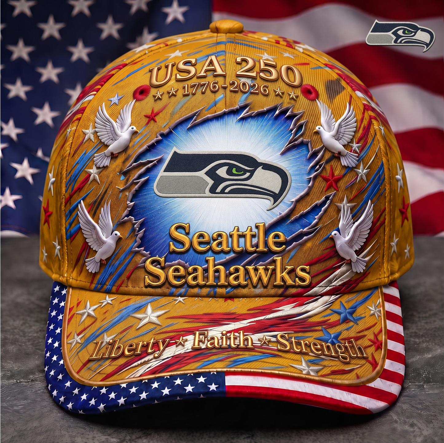 Premium NFL x SS 250 Years Anniversary Of Freedom Cap V4  260626