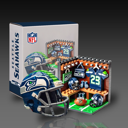 NFL Team Changing Room & Helmets Building Block Football Set DDT CTND