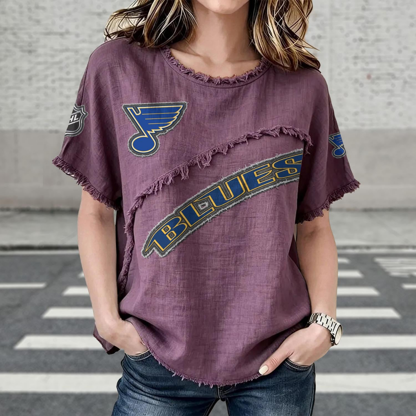 STL x NHL Womenƒ??s Vintage O-Neck 2905 DatND DVT