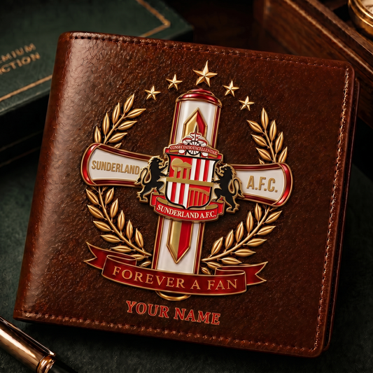 SUN x EPL Cross Men Leather Wallet Custom Any Name Gifts 230626