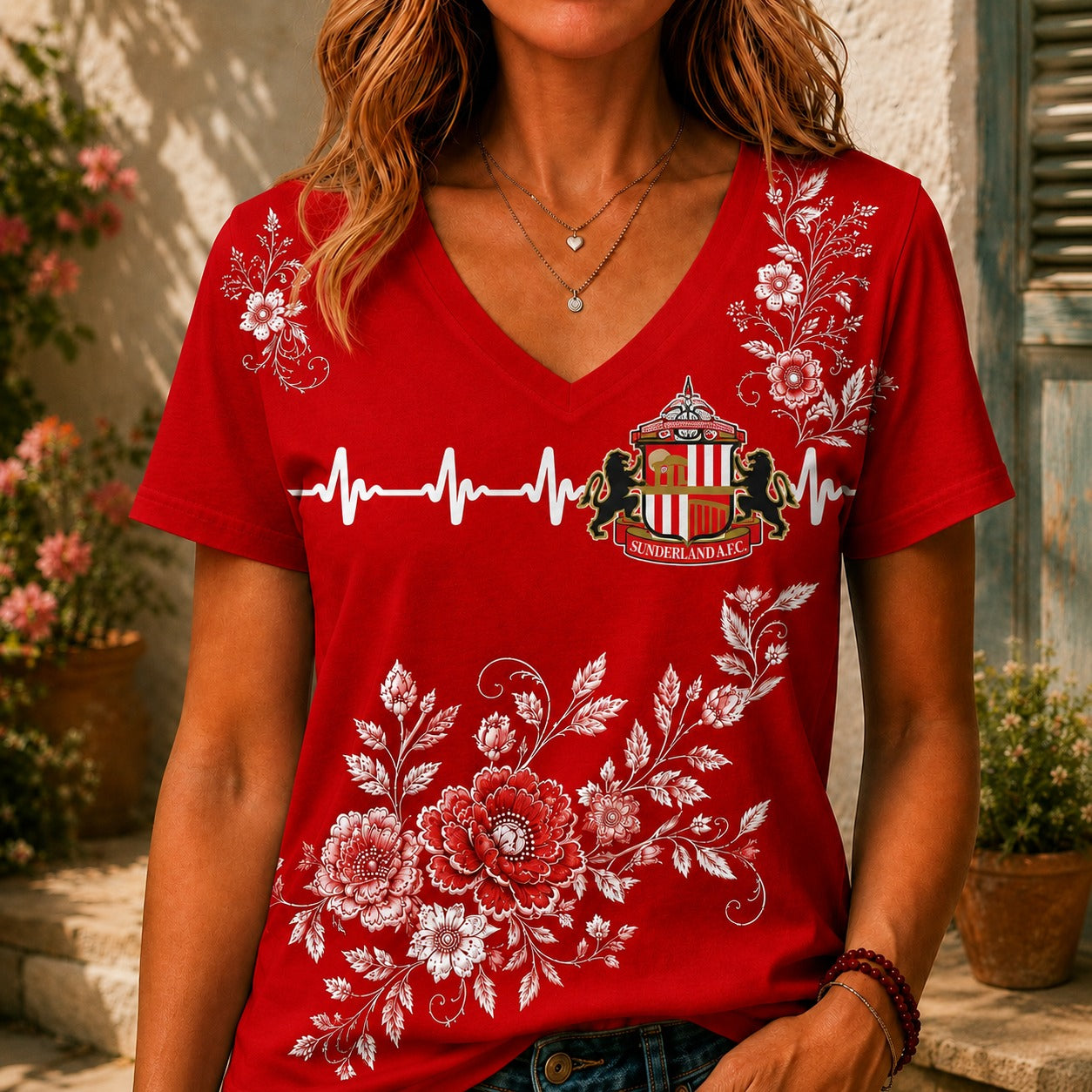 SUN x EPL Luxury Women V-Neck Shirt