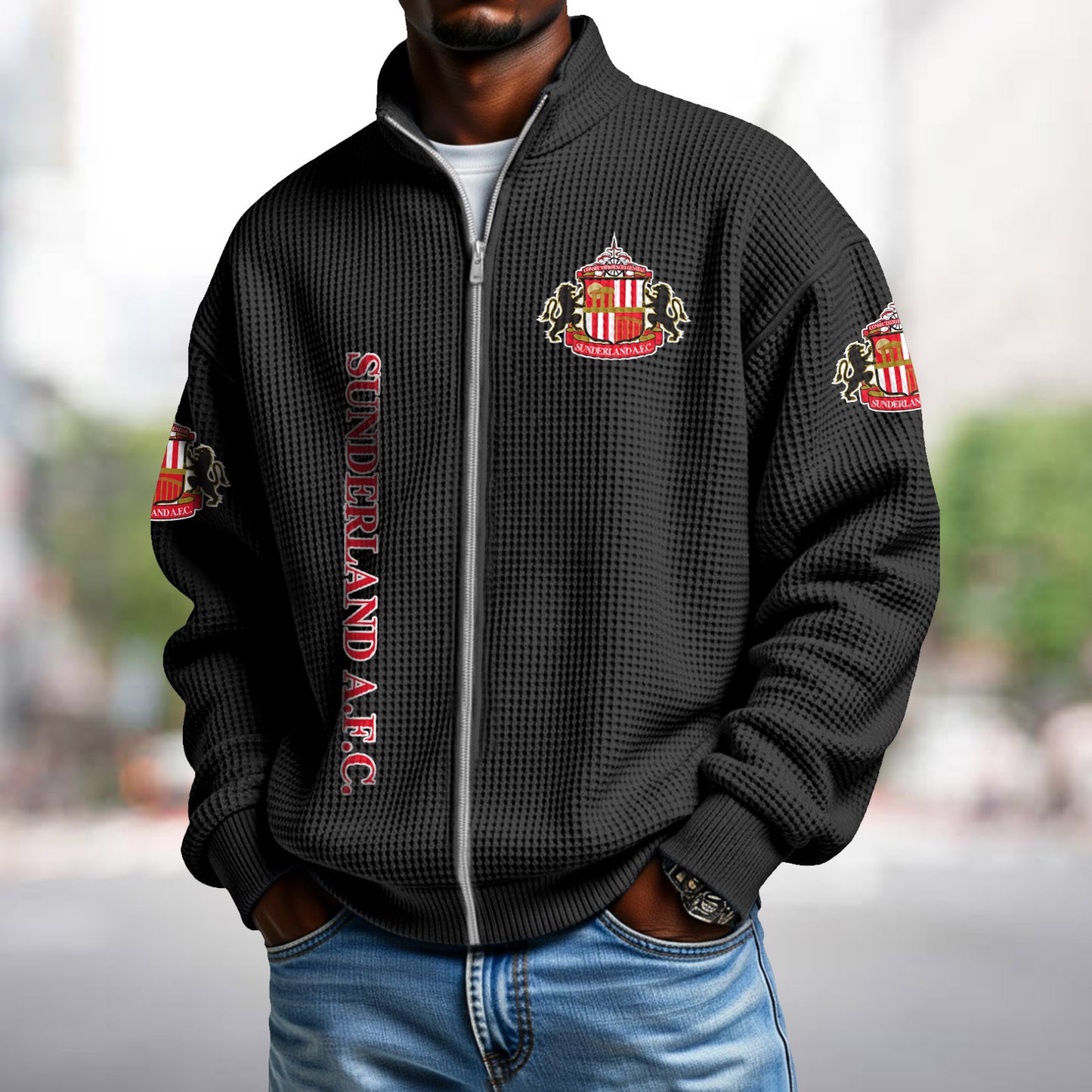 SUN x EPL Waffle Zip Up Sweatshirt DatND DVT