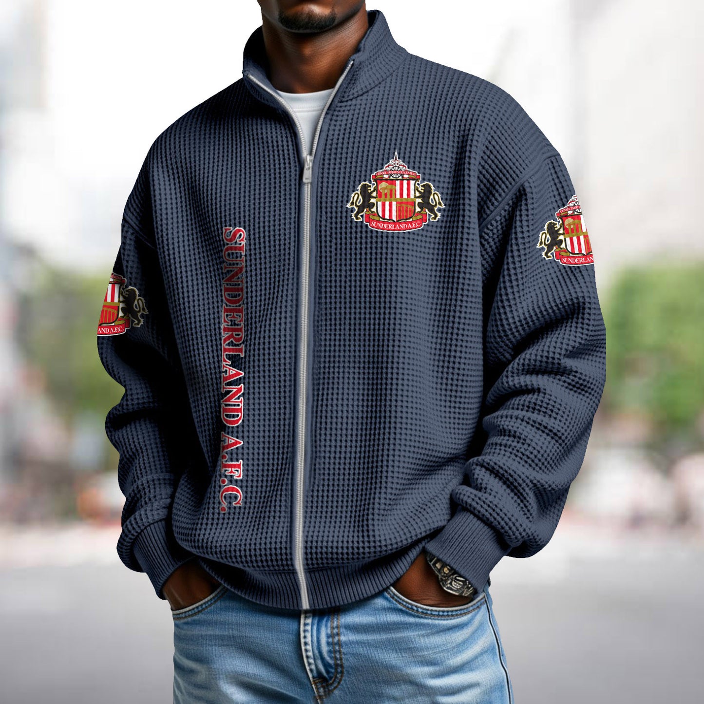 SUN x EPL Waffle Zip Up Sweatshirt DatND DVT