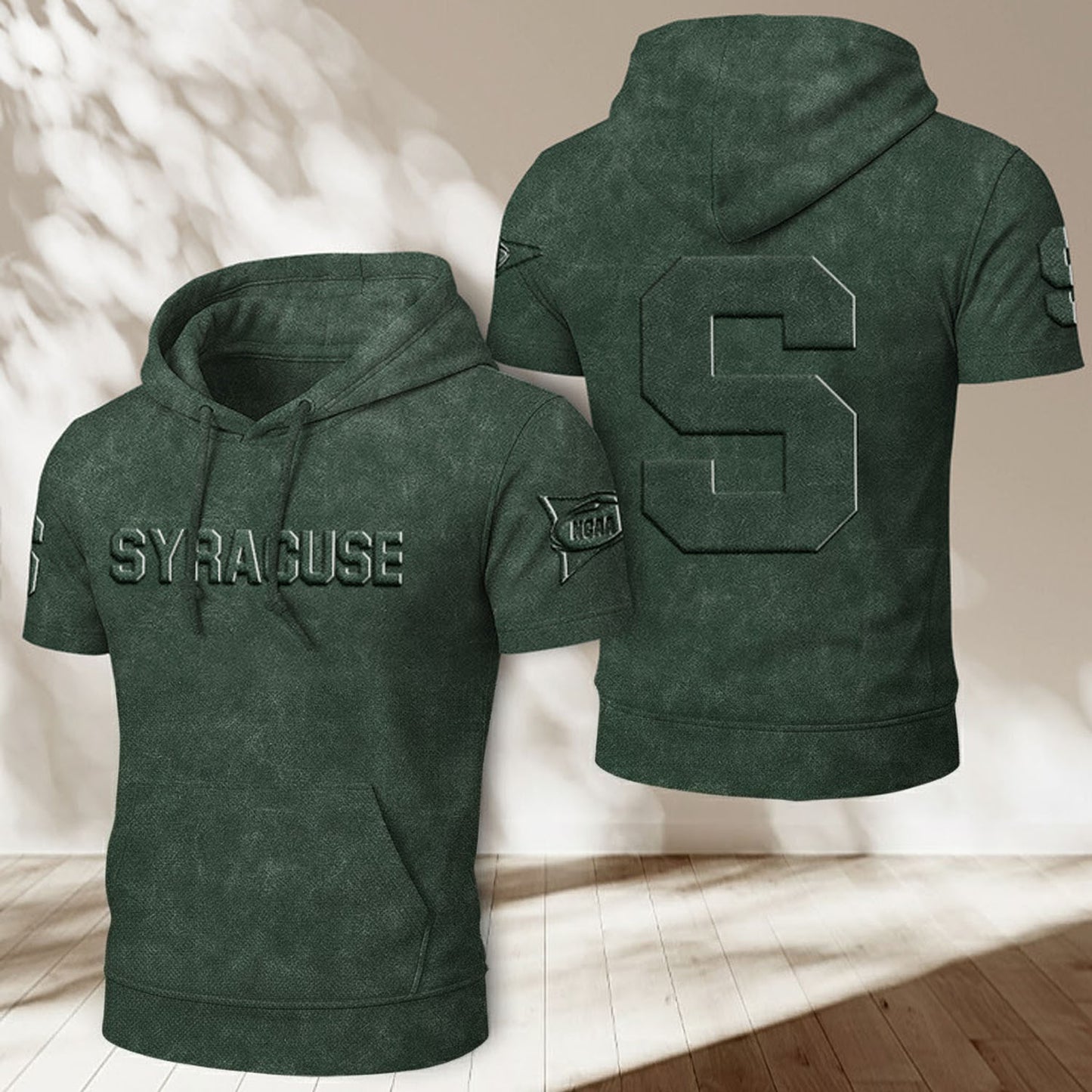 SYR x NCAA Half Sleeve Hoodie T-Shirt DatND ThuongNH