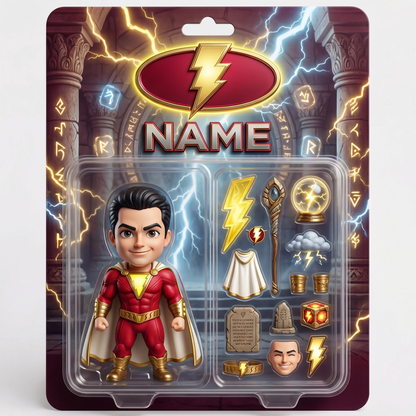 Custom Superhero Action Figure Plaque, Personalized Fan Photo Plaque, Custom Comic Hero Collectible Gift, Personalized Action Figure Display for Fans BQH