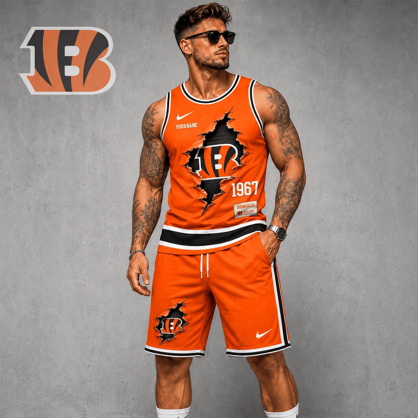 Signature Luxury NFL X CIN Game Day Football Fan Tank Top Bespoke Sovereign Shirt 110626